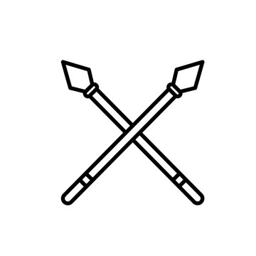 recommend clip art: Spear outline icons, minimalist vector illustration ,simple transparent graphic element .Isolated on white background