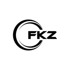 FKZ letter logo design with black background in illustrator, cube logo, vector logo, modern alphabet font overlap style. calligraphy designs for logo, Poster, Invitation, etc.