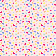 Seamless pattern with hand drawn  hearts. Background for textile, wrapping paper, fashion, illustration.