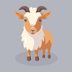 goat flat vector cartoon styl...