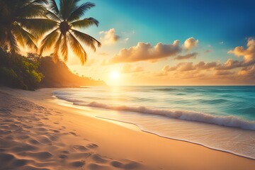 Blurred tropical beach