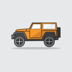 Fototapeta premium Orange truck vehicle icon vector