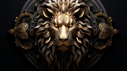 A majestic 3D lion symbol, devoid of surroundings, radiating the timeless allure and nobility of the king of the jungle.