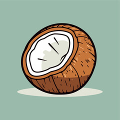 the coconut icon vector illus...