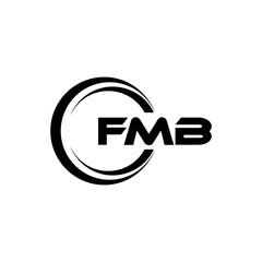 FMB letter logo design in illustration. Vector logo, calligraphy designs for logo, Poster, Invitation, etc.