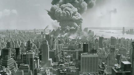 Explosion in New York City - obrazy, fototapety, plakaty