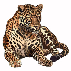 a leopard figure with black spots on its back.