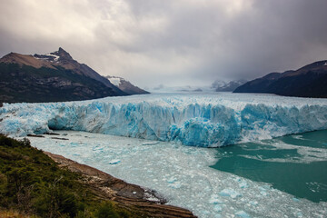 Perito Moreno Glacier in Los Glaciers National Park in Patagonia, Argentina. Blue ice Glacier, ancient ice, El Calafate, Patagonia
