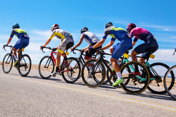 bikes bikers race uphill on the mountain athletets ioannina  greece