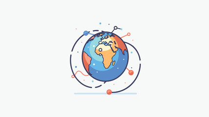 icon of a globe with abstract line