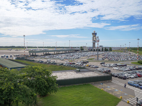 Car Parking and Airport Control Tower, Milan Malpensa Airport -Italy