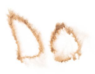 DO Text Word of Sand letter. Calligraphy of Sand flying explosion with DO text wording in alphabet english letter. White background Isolated throwing particle element object