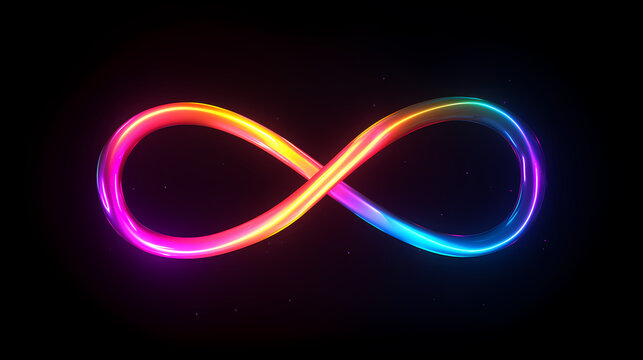 infinity sign, glowing sign