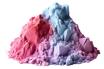 Multi-colored pile chalk dust on Isolated on transparent background or cut out PNG. Is chemical with small molecules and does not contain protein. Which is important property of allergens.  - Powered by Adobe