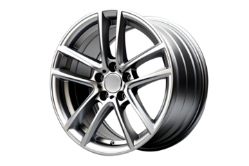 Wheel Alloy car Wheels Rim or Mag Wheel high performance auto part decoration Isolated on transparent background or cut out PNG. Realistic clipart template pattern