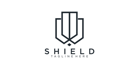 shield logo design vector illustration