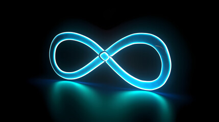 Infinity sign on bright neon background
