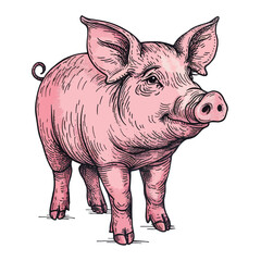 a drawing of a pig with a picture of a pig on it
