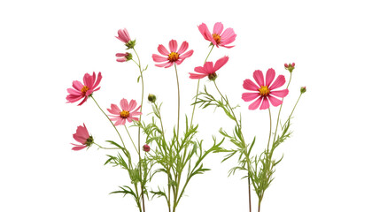 bouquet of pink flowers isolated on transparent background cutout
