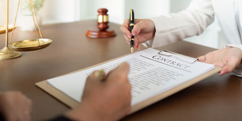 Lawyer office the company hired the lawyer office a legal advisor and draft the contract so that...