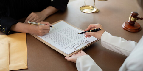 Lawyer office the company hired the lawyer office a legal advisor and draft the contract so that...