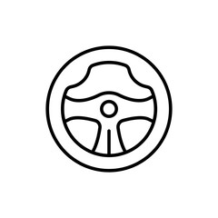 Steering wheel outline icons, minimalist vector illustration ,simple transparent graphic element .Isolated on white background