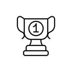 Trophy outline icons, minimalist vector illustration ,simple transparent graphic element .Isolated on white background