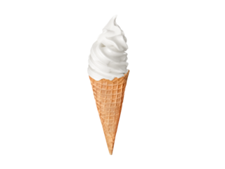 Soft ice cream in a waffle cup PNG transparent