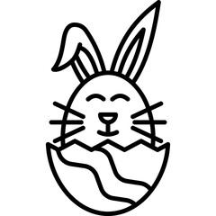 Easter Bunny Lineart Style