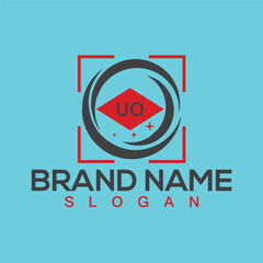 UO Letter Logo Design with Square shape design
