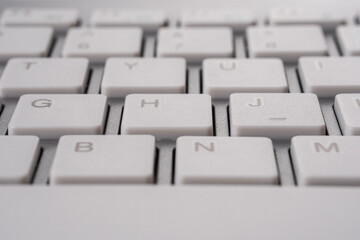 Close-up view of keyboard of a modern computer.