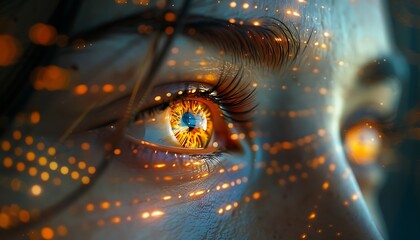 Visionary Insight, Peering into the Eyes of a Business Innovator, Illuminated by the Glow of Tomorrow's Screen