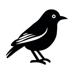 Obraz premium black vector bird icon on white background
