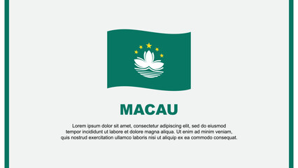 Obraz na płótnie Canvas Macau Flag Abstract Background Design Template. Macau Independence Day Banner Social Media Vector Illustration. Macau Cartoon