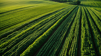 Fototapeta na wymiar Innovative smart farming technology illuminates a crop field, showcasing futuristic agriculture in a lush environment. Concept agriculture
