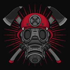 firefighter mascot logo