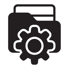 digital asset management glyph icon
