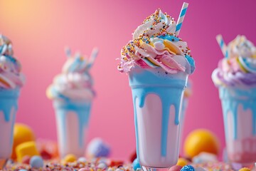 A radiant display of colorful junk food against a luminous background.