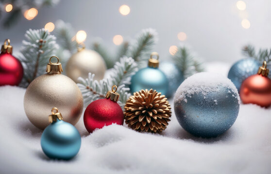 Christmas winter ornament baubles decoration holiday festive seasonal concept
