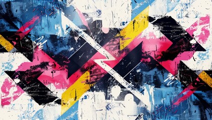 A digital art piece featuring an abstract background with various arrows pointing in different directions, representing the concept of motion.
