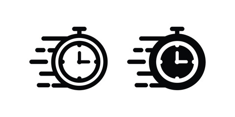 Time icon. Fast sign.  flat illustration of vector icon