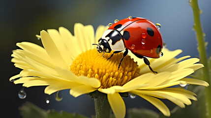 Obraz premium Macro shot, beautiful ladybug