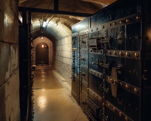 A high-security vault deep underground