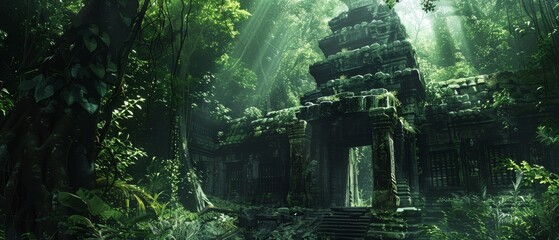 An ancient temple complex on a remote island - obrazy, fototapety, plakaty
