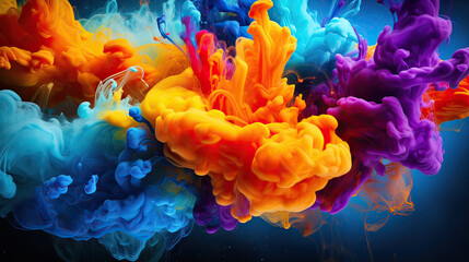 Obraz premium Energetic Pops of Color Symphony Background Ai Generative