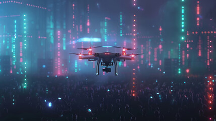 Amidst the roar of the crowd, a silent drone captures the excitement of a festival from above