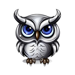 Abstract decorative owl portrait.