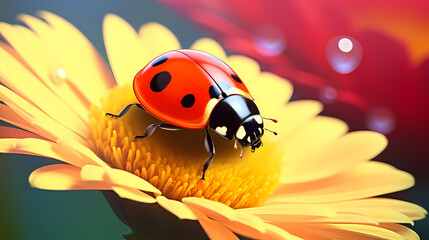 Obraz premium A ladybug on the background