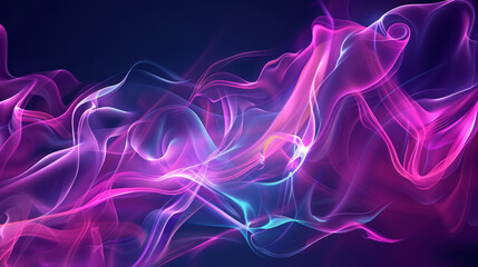Abstract shapes and smoke. UV light. Modern composition background