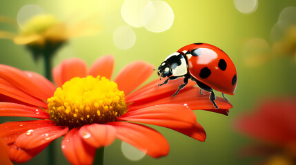 Fototapeta premium A ladybug on the background